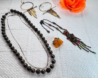 Vintage beaded necklace with bangles