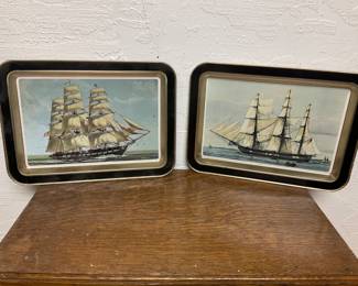 Vintage metal ship trays