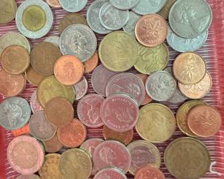 Assorted foreign coins