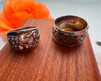 Sterling silver small band rings