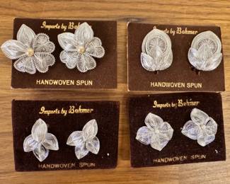 New old stock handwoven spun earrings
