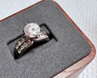 High prong sterling CZ ring