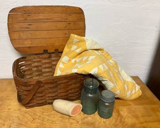Vintage picnic basket and more