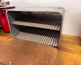 Nice vintage bread box with shelves and built in cutting board