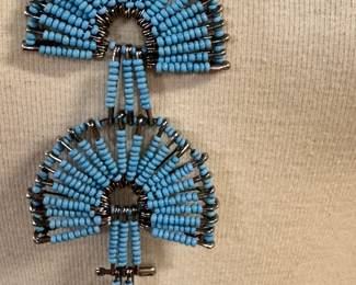 Artisan beaded safety pin squash blossom