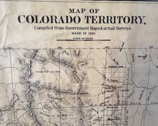 Old print map of Colorado territories