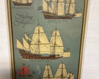 Vintage sailing ship framed print