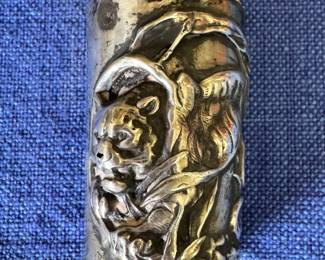 Antique silver cane or walking stick band