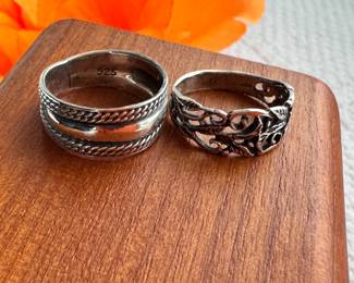 Two vintage sterling bands