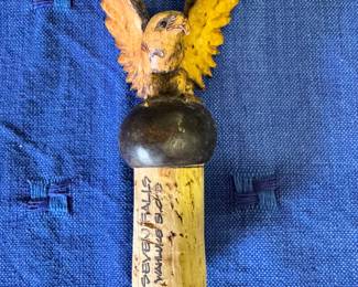 Wooden carved eagle cork bottle stopper