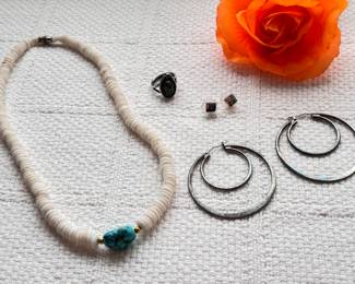 Pooka style turquoise necklace and more