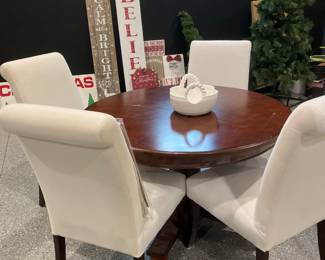 Pottery barn slipper chair can be used with or without cover two brand new covers and round table