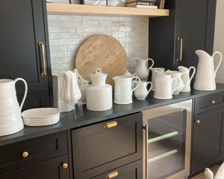 A great collection of white pitchersv