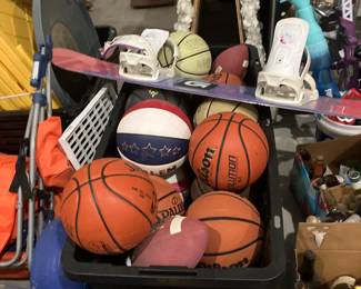Basketball and footballs