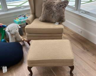 Wing chair with ottoman 