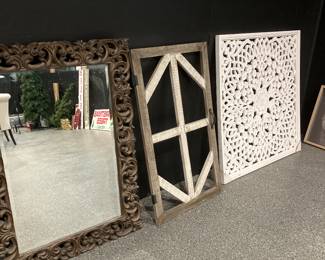 Mirrors and decorative wood wall art