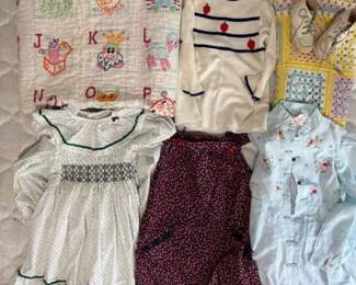 Vintage Girls Dresses, Cross Stitch ABC Quilt, Afgan