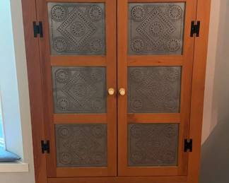  01 Pine Pie Safe With Tin Punched Front Panels