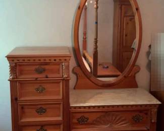 Chest Of 9 Drawers With Attached Mirror