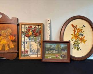 Vintage Wood Framed Art