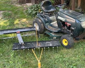 Bolens Lawn Tractor Agri Fab Tow Behind Aerator  Yardworks Tow Behind Detacher 