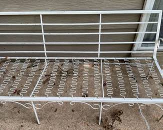 Metal Bench Painted White