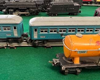 Very collectible Lionel cars included in train set, Shell tank car, Pullman cars. More views below.