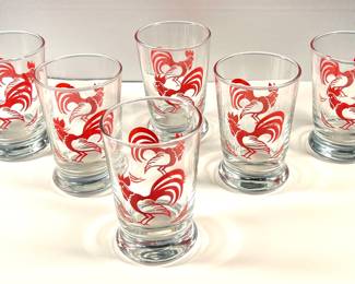 Libbey chicken design glasses