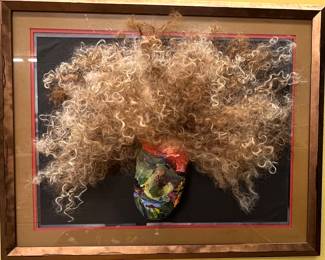 One-of-a-kind mixed medium framed piece by Sophie Pace