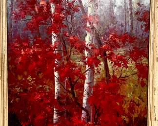Red Birch Tree print