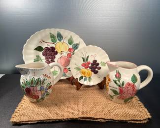 Vintage Blue Ridge pitchers, Blue Ridge plates