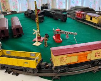 Prewar Lionel train set...engines, Baby Ruth car, signals