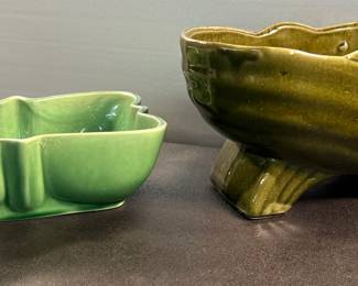 Vintage Shawnee Pottery butterfly planter and McCoy planter
