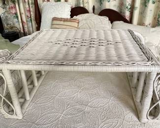 Vintage wicker bed table