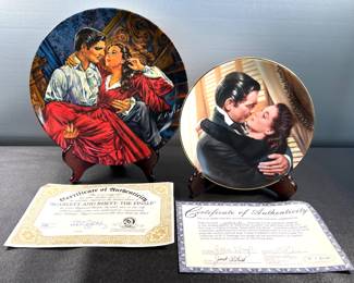 Commemorative "Gone With The Wind" plates with certificates of authenticity