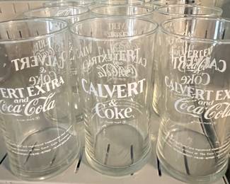 Calvert and Coke set of glassware