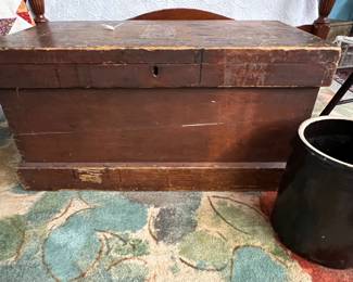 Large antique handmade carpenter's chest