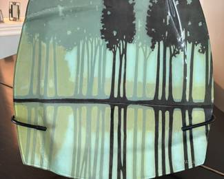 Xtra Large Gallery Glass Plate w/ Iron Stand 