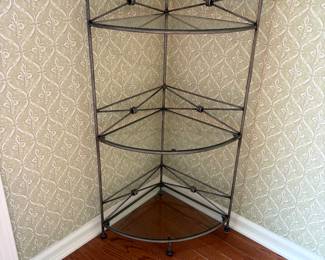 Metal and Glass Corner Shelf 