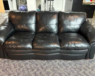 Black Leather Couch / Sofa * Like New