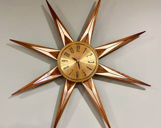 MCM Starburst wall clock, runs