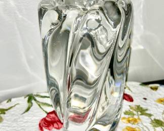 Orrefors heavy crystal vase 7 1/2" tall