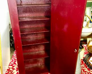 Antique wall cabinet (not original paint), inside view
