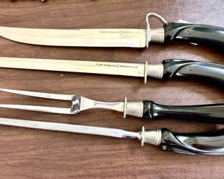 Vintage Flint carving set (4 pc) w/ bakelite handles