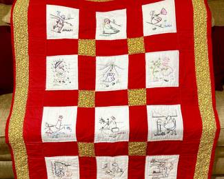 Hand stitched month quilt