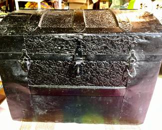 Antique smaller dome top trunk (painted black)