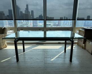 Lc6 Glass Dining Table by Le Corbusier for Cassina. Measures 80" L x 40" D x 29.25" H. Photo 1 of 4.