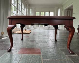 Vintage Queen-Anne Style Coffee Table with Two Hidden Pull Out Trays. Measures 36" W x 21" D x 19" H. Photo 1 of 5.