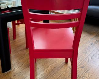 Set of 6 Red Crate & Barrel Dining Chairs. Photo 2 of 2.