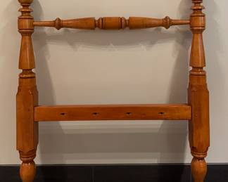 Pair of Vintage Cherry Cannonball Bed Frames. Photo 3 of 5.